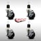 Service Caster 3.5'' SS Soft Rubber Swivel 1-7/8'' Expanding Stem Caster Set with Brake, 4PK SCC-SSEX20S3514-SRS-TLB-178-4 - alternate 2